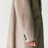 WOOL BLENDED MAXIMAL DOUBLE BUTTON COAT GREY