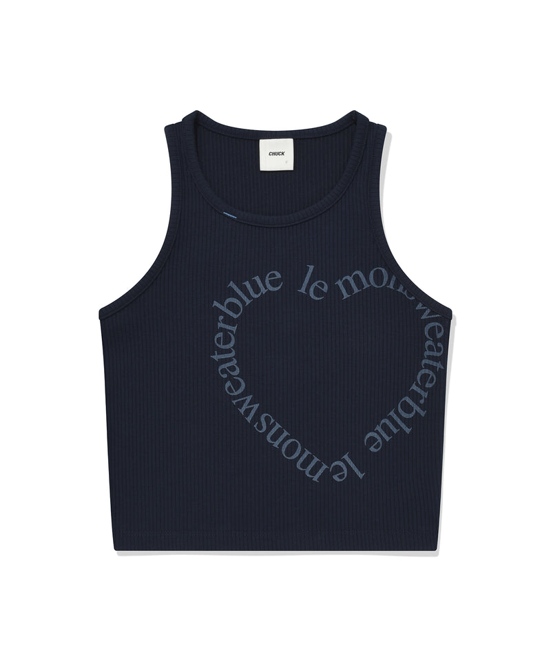 Chuck LSB Heart Logo Sleeveless T-Shirt, Navy
