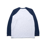 フラワーラグランロングスリーブTシャツ / FLOWER RAGLAN L/S TEE(MELANGE WHITE)