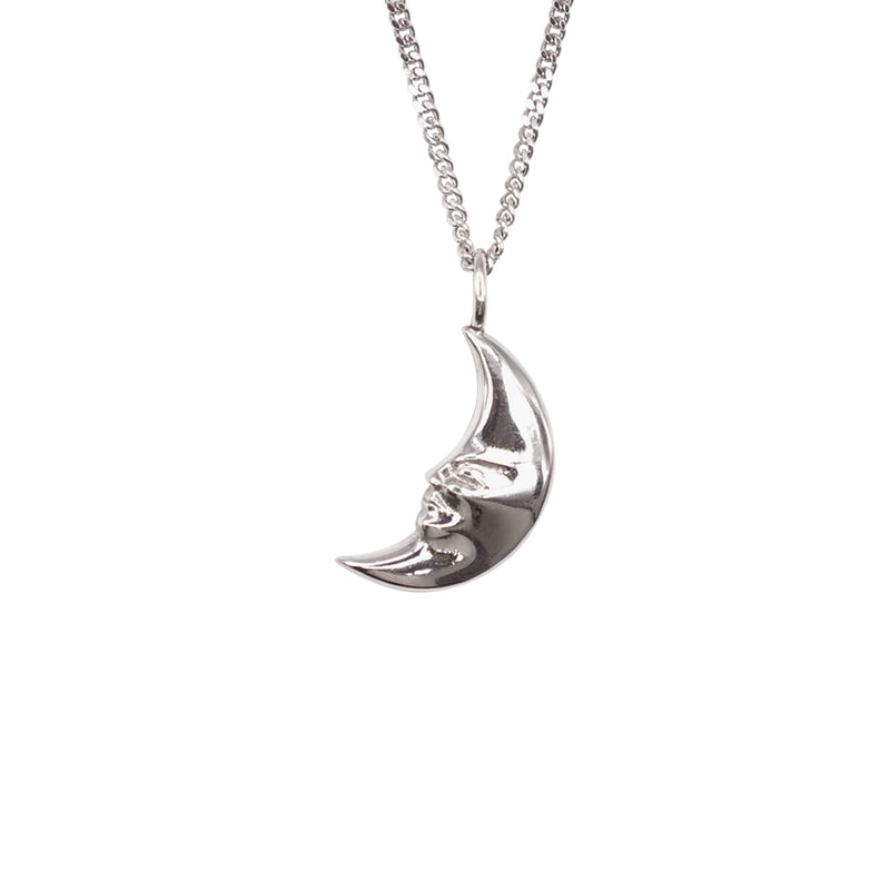 sun moon face pendant necklace (6603440029814)