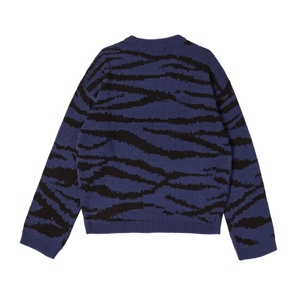 [COLLECTION LINE] NEW WILD ZEBRA PULL OVER KNIT NAVY