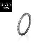 [S925] 2MM プロング セッティング テニス リング / [S925] 2MM Prong Setting Tennis Ring (black silver)