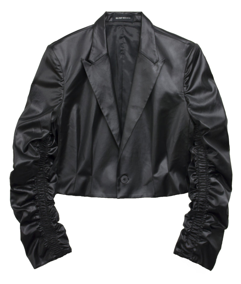 ショート丈ブレザー / Cropped blazer with sleeve design (4363514740854)
