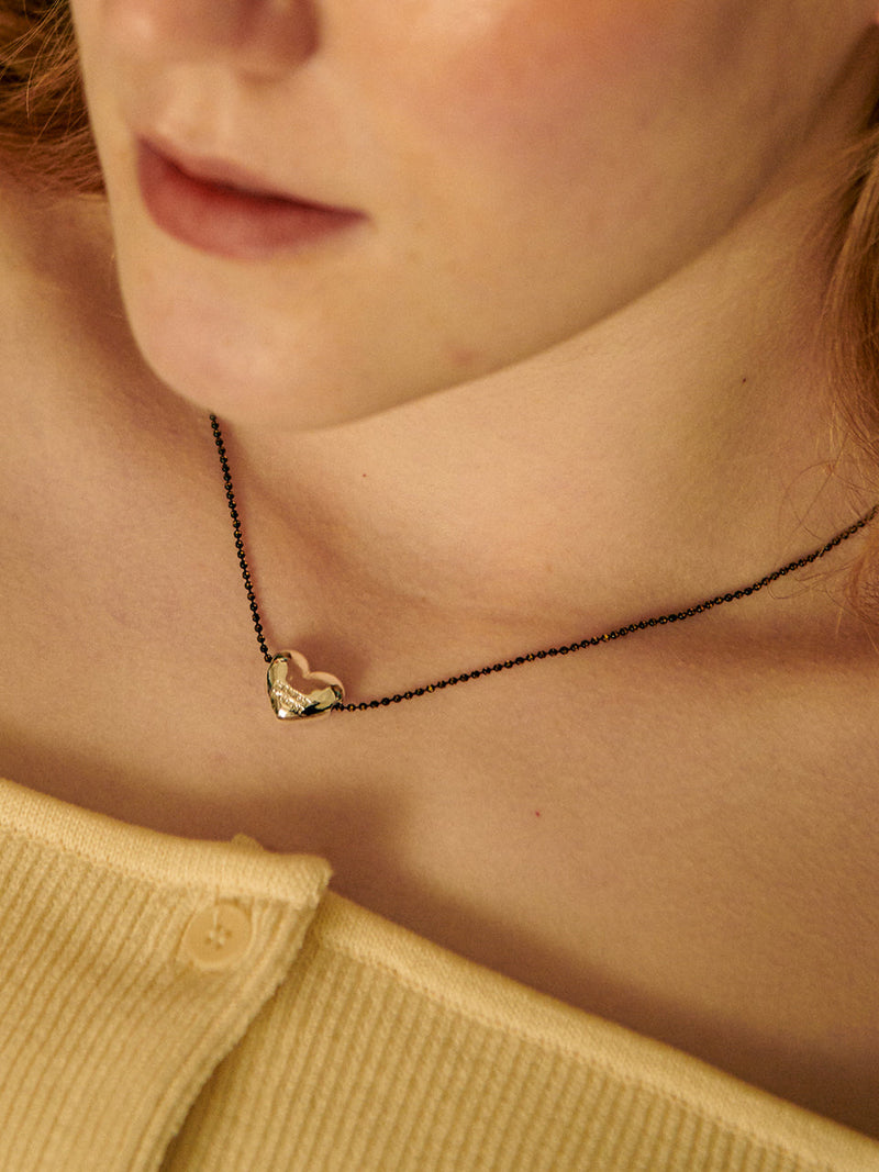 ラブピアスネックレス/love pierce necklace - black
