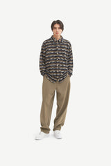 ルブルイヤールウールカラーカーディガンシャツ/Le brouillard Wool collar cardigan shirt S113 Navy