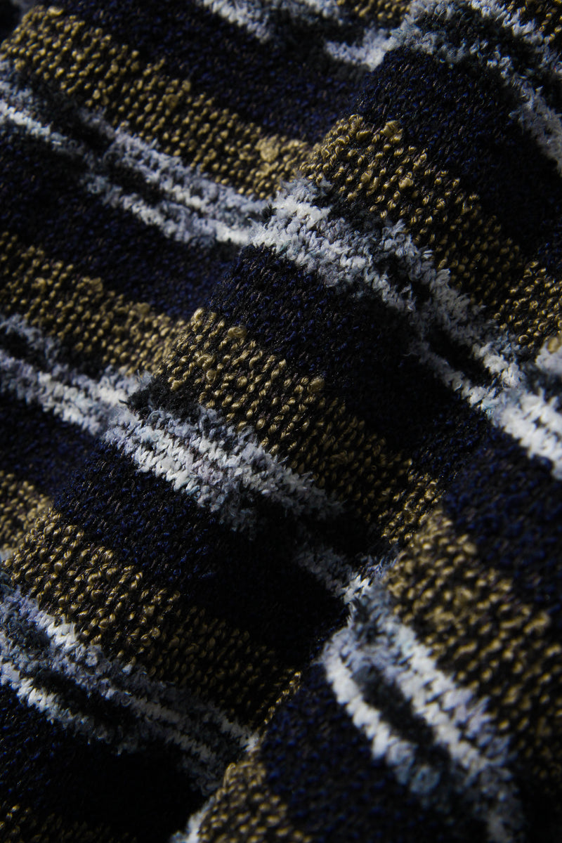 ルブルイヤールウールカラーカーディガンシャツ/Le brouillard Wool collar cardigan shirt S113 Navy