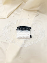 ダブルレースハートサテンジップポーチ (S/6color) / [ORDER] Double Lace Heart Satin Zip-pouch (S/6color)