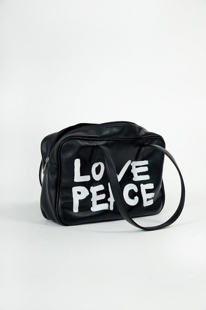 LOVE PEACE BAG - Black (6614943760502)