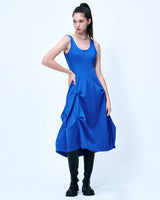 ピンタックジャージードレス/DOZI - Pintuck Jersey Dress _ Blue