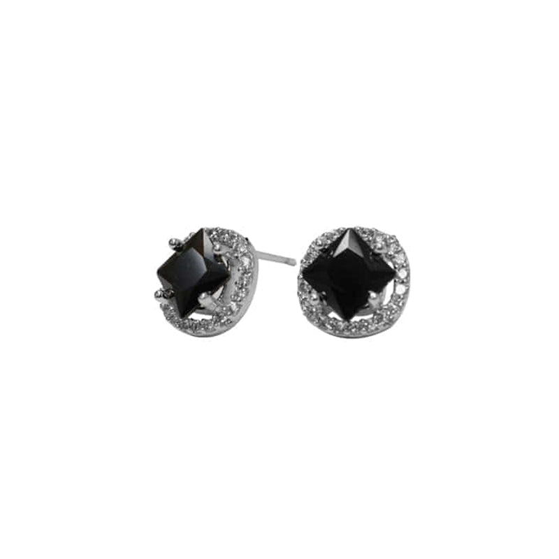 アストロ着用フリンキュービックイヤリング - ブラック/Astro Wear Flint Cubic Earrings - Black (6675268272246)