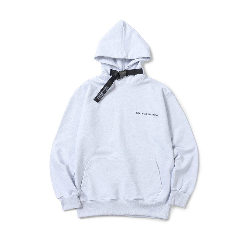Classic minislogan buckle hoodie - gray (6624475021430)