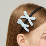 Velvet Mini Ribbon Hairband _ Blue