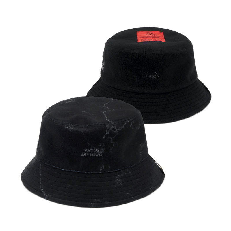 MARBLE REVERSIBLE FLEECE BUCKET HAT WHITE / BLACK (4626265669750)