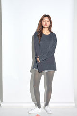 KNIT X TERRY COMBINATION POCKET TEE (Charcoal) / コンビネーションポケットTシャツ