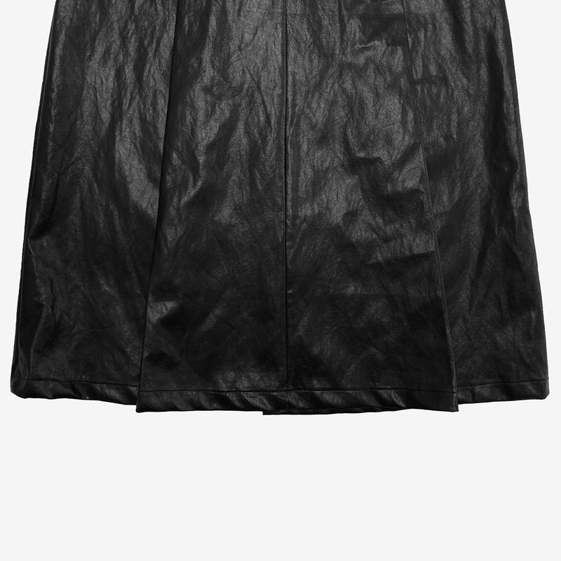 タイフーンレザープリーツロングスカート / Typhon Leather Pleated Long Skirt