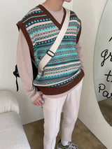 エスニックニットベスト / ASCLO Ethnic Knit Vest (2color)