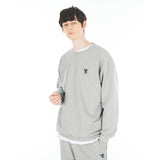 3Dモノグラムブラックエンブロイダリースウェットシャツ / 3D Monogram Black Embroidery Sweatshirt Gray