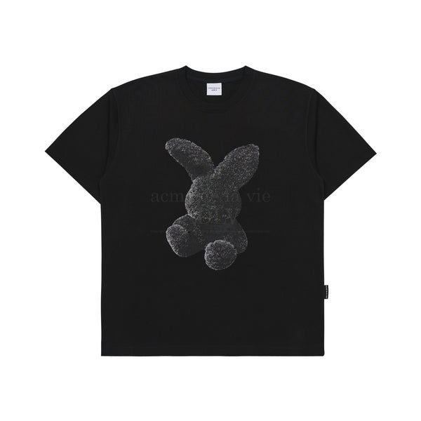 ファジーラビットショートスリーブTシャツ / BLACK FUZZY RABBIT SHORT SLEEVE T-SHIRT BLACK