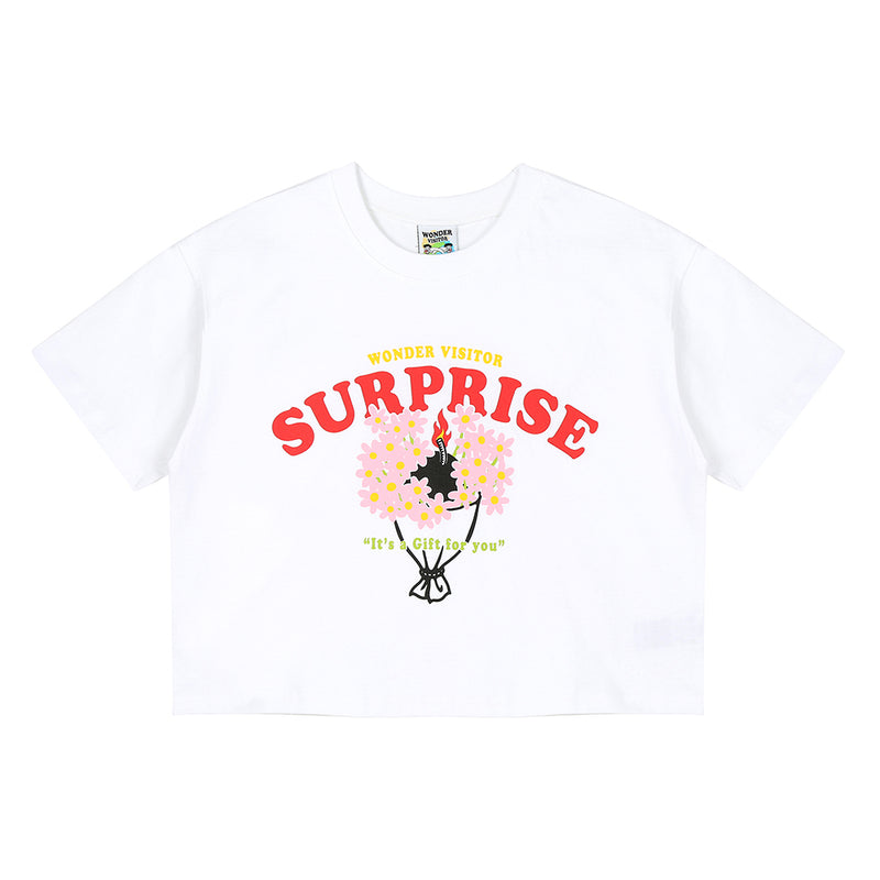 フラワーボムクロップTシャツ / Flower bomb crop T-shirt (4473279905910)