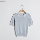 スカルプカラーラインニットウェア / (T-6410) Scalp color line knitwear