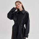 Runway Leather Trench Coat ( 2 Colors ) (6547121143926)