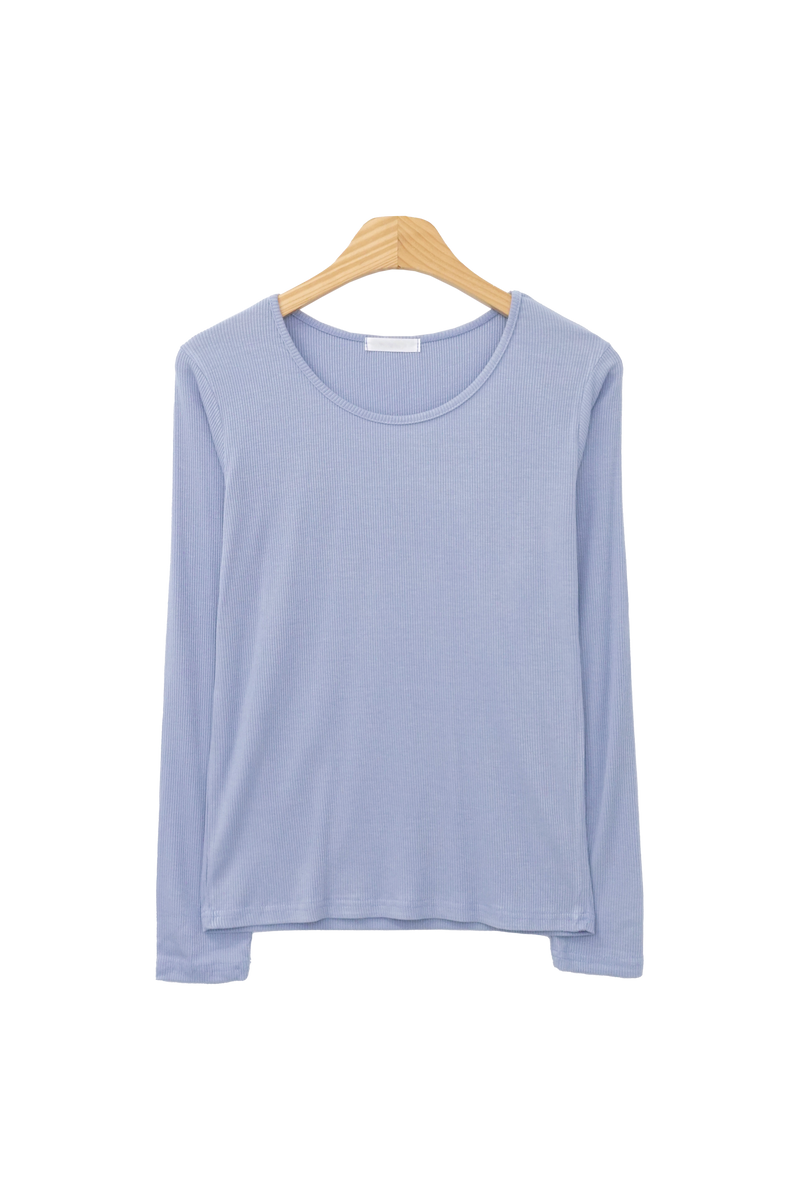 スパンデックスVネックUネックスリムベーシックスプリングTシャツ(6color) / Spandex V-Neck U-Neck Slim Basic Spring T-Shirt (6 colors)