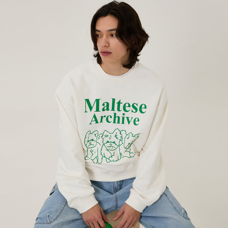 Maltese archive line graphic sweatshirts