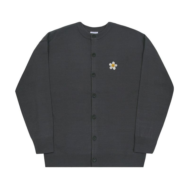 フラワードッツ 刺繡ニットカーディガン/Flower Dots Embroidered Knitwear Round Cardigan