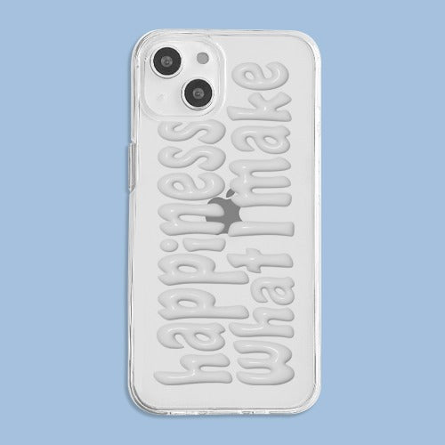 Clear Jelly Case Happiness Gray