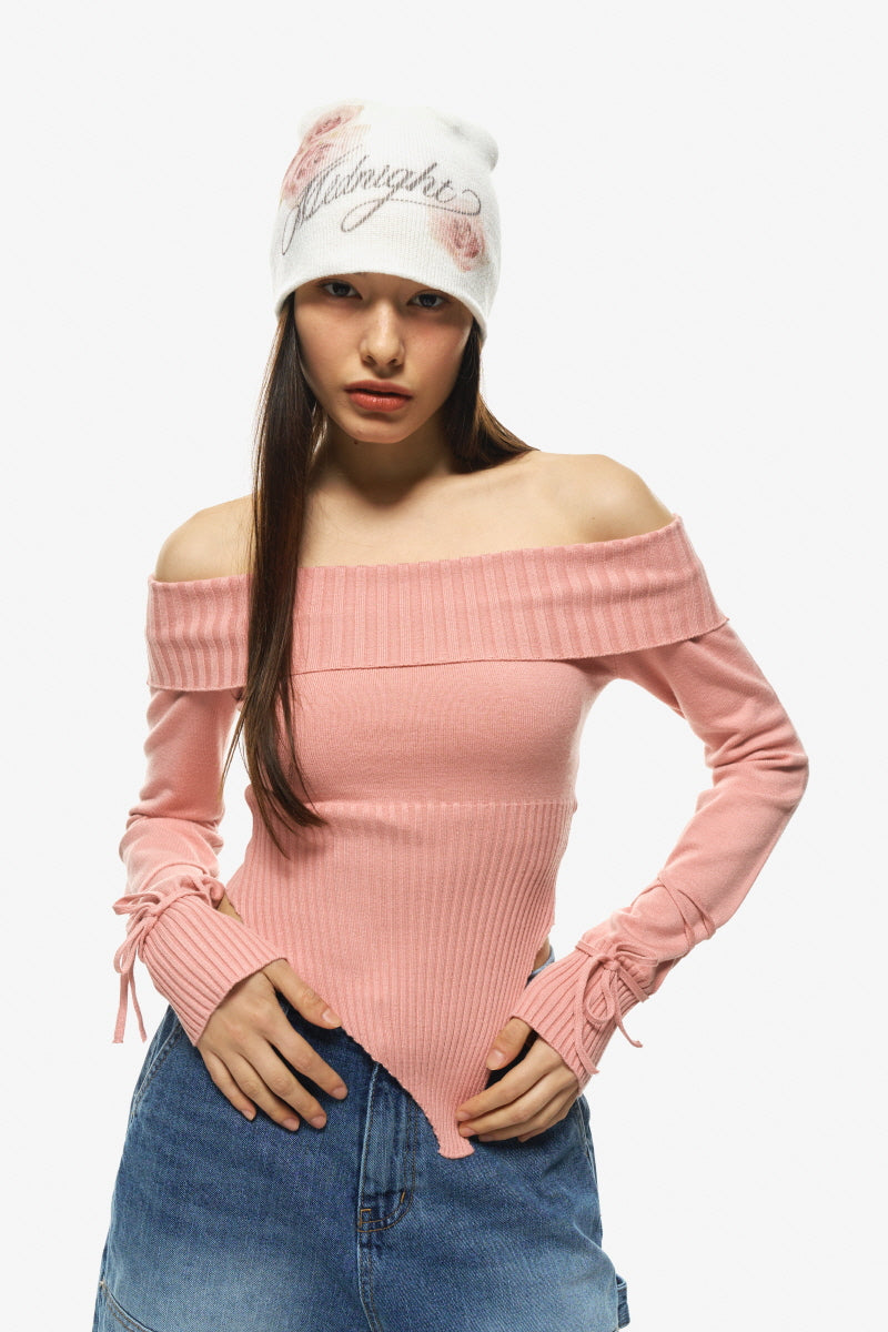 sp offshoulder knit (pink)