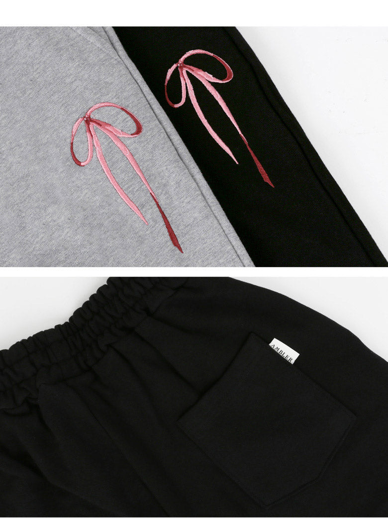 AMBLER 男女共用 Pants with ribbon ストレート2-WAYパンツ AP801