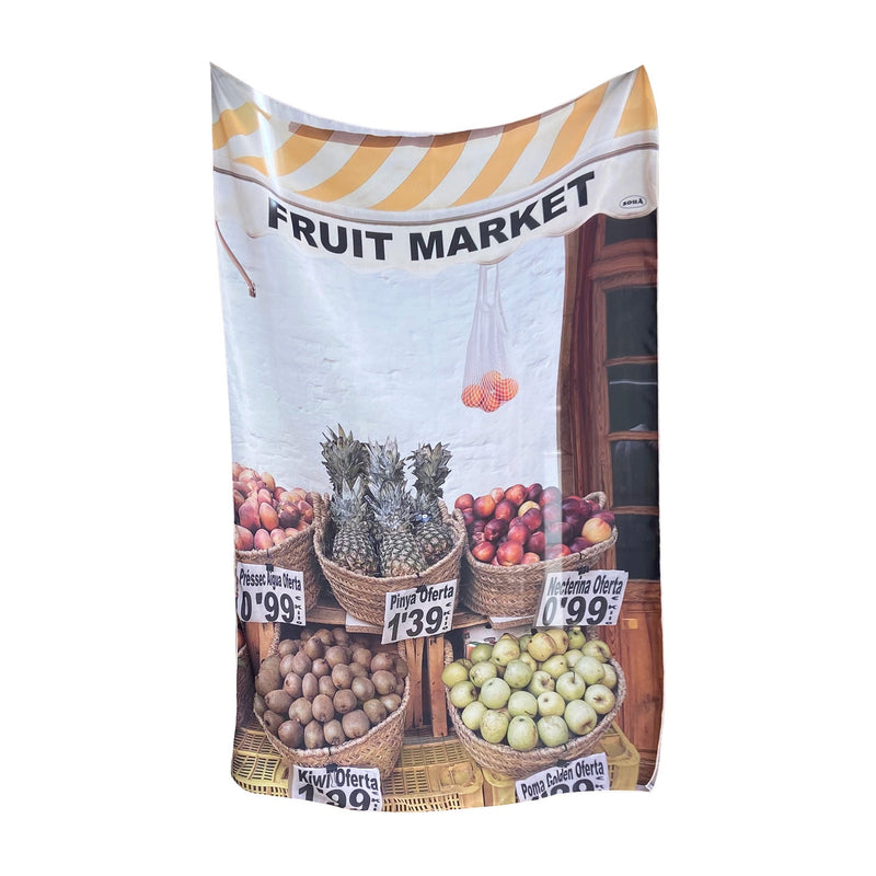 フルーツマーケット シフォン ファブリック ポスター / fruit market chiffon fabric poster