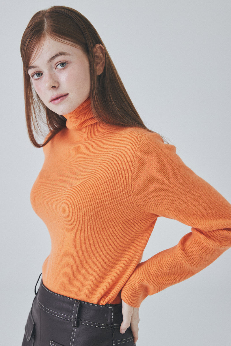 ホールガーメントカシミアタートルネックニット / Whole Garment Cashmere Turtleneck Knit [Orange]
