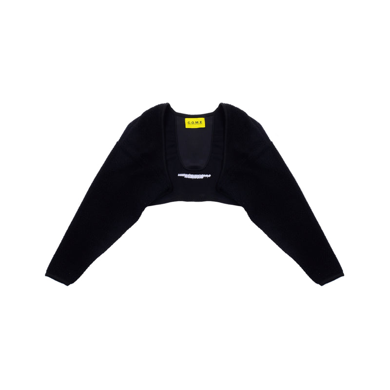 [UNISEX] Fleece Bolero Jacket (Black) (6656040501366)