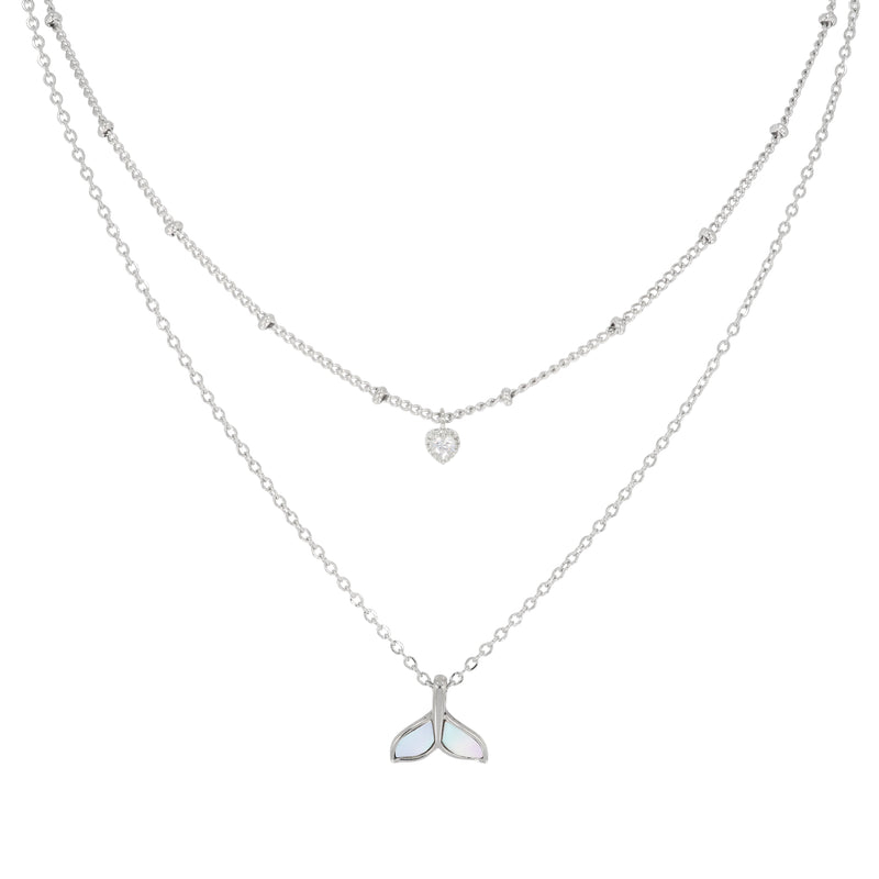 Mini Cubic Dolphin Tail Necklace