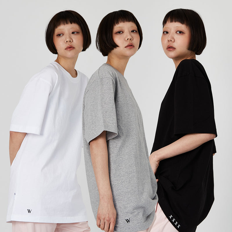 3パックレイヤーシリーズTシャツ / WHATTHEWEAR 3 Pack Layer Series S/S T-shirt- White Grey Black