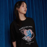 AMBLER 男女共用 Hearts beating オーバーフィット 半袖 Tシャツ AS1108