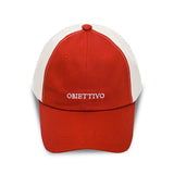 OBIETTIVO NOMAL FIT BALL CAP(RED&IVORY MIX) (6613450948726)