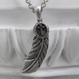 フェザー クロス ネックレス / [BLESSEDBULLET]feather cross necklace_vintage silver