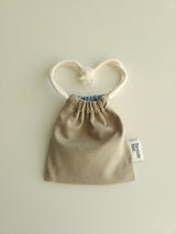 Two tone string pouch - beige S