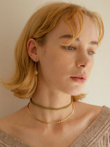 Khaki knit layered necklace (6609517084790)