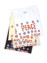 Peace and love short sleeve T-shirts white (6594388492406)