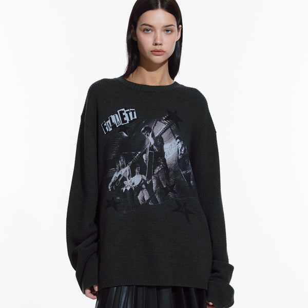 UNDERGROUND LONG SLEEVE KNIT CHARCOAL