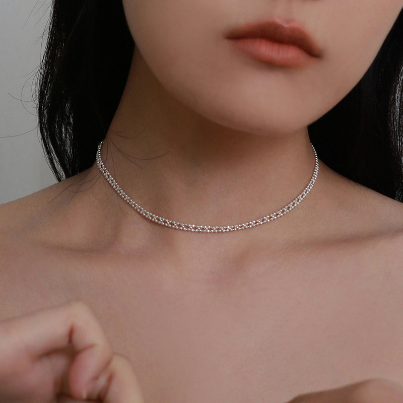 シルバーフルールネックレス / silver fleur necklace (silver925)