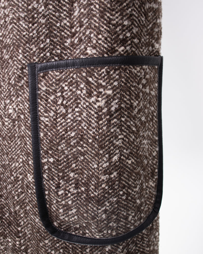 ヘリンボーンブレンドラグランスリーブコート/wool-blended Raglan-sleeve Coat