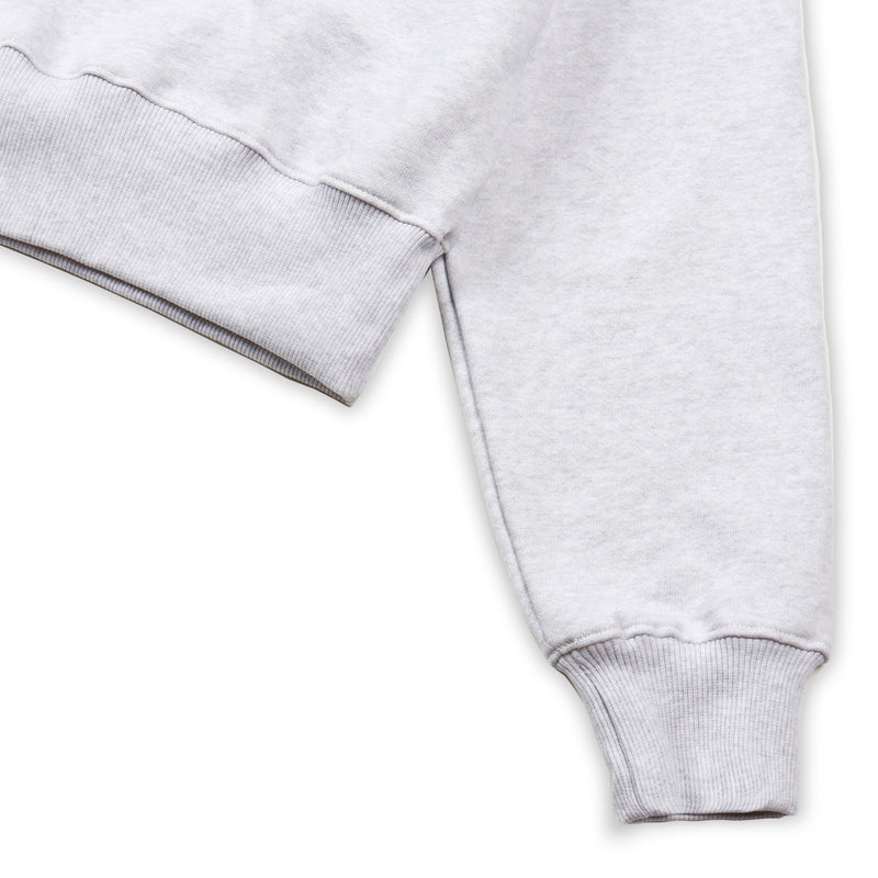 [Call Me Baby] Fuzzy Logo Cropped Sweatshirts (Light grey) / ファジーロゴクロップドマンツーマンTシャツ (Light grey) (6627472081014)