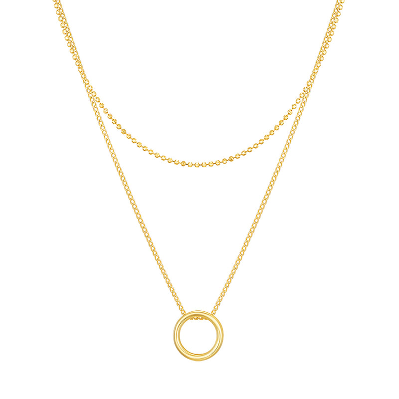[24SP][sv925] circle layered necklace