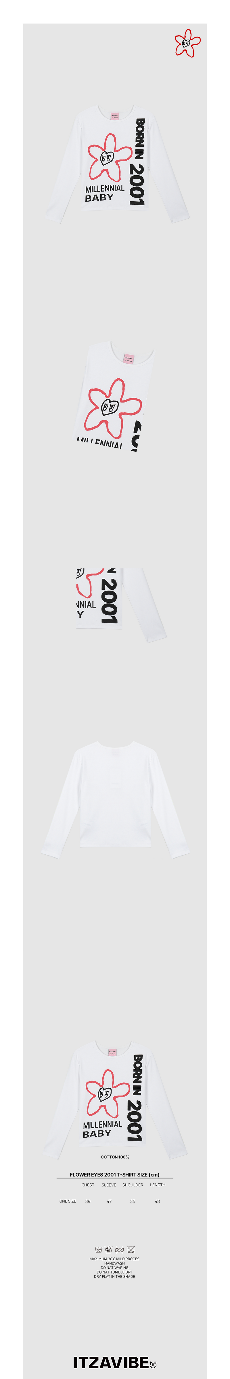 フラワーアイズ2001Tシャツ / FLOWER EYES 2001 T SHIRT - WHITE