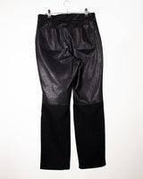 パネルフェイクレザージップバイカーパンツ/Panelled Faux Leather zip Biker Pants