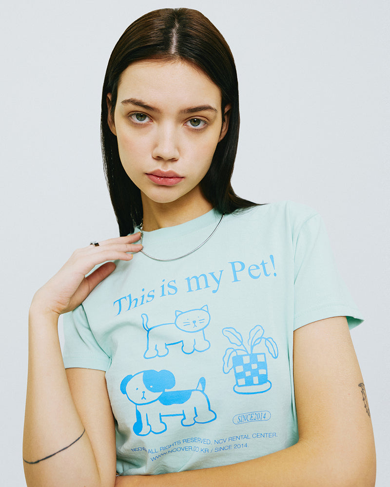 ディスイズマイぺットクロップTシャツ/THIS IS MY PET CROP TSHIRT-MINT